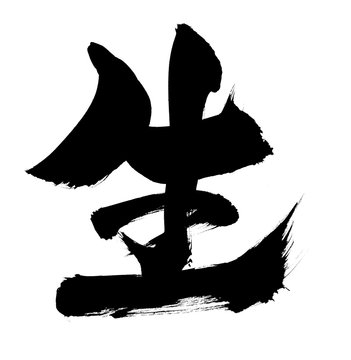 筆文字　生      イラスト