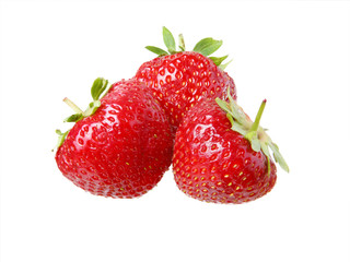 Fresh strawberries on a white background