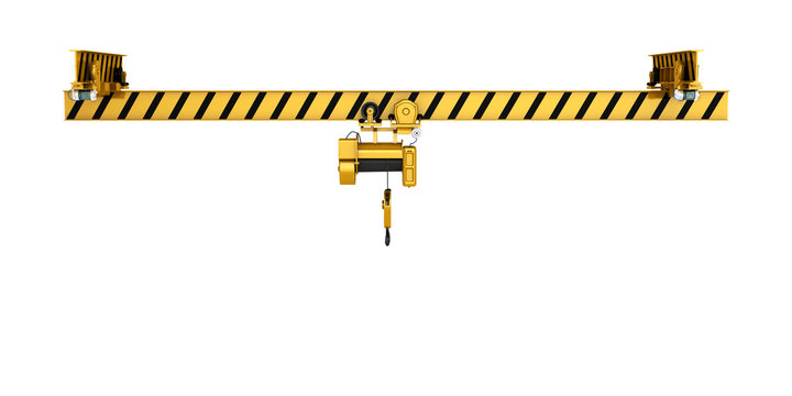 overhead crane isolated on white background 3d