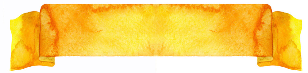 Fototapeta premium Watercolor orange ribbon