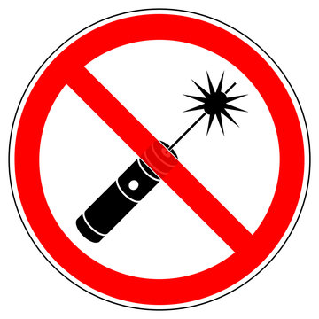 srr211 SignRoundRed - german - Verbotszeichen: Laserpointer verboten / Verbot von gef&auml;hrlichen Gegenst&auml;nden - english - prohibition of laserpointer - xxl g5226
