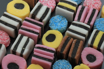 Stacked liquorice all sorts