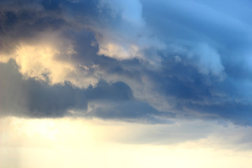 storm clouds at sunset