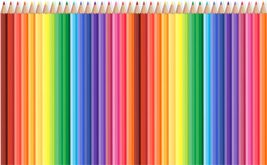 Obraz premium colored pencils row with wave on lower side,vector