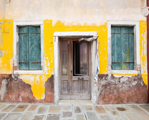 Fototapeta premium Colourful wall of picturesque house