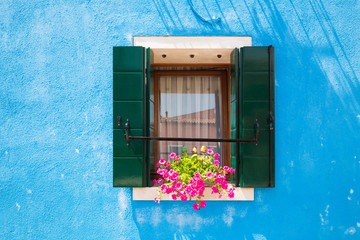 Colourful building wall.