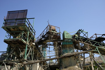 Abandoned machinery for gravel extraction