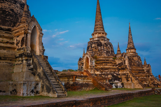 Wat Phra Si Sanphet temple in Ayutthaya Historical Park, a UNESCO world heritage site, Thailand