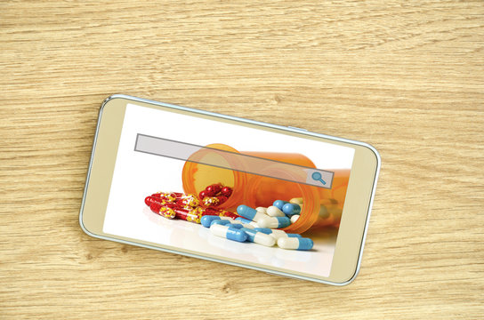 E-ordering And Refill Prescription Online Concept.