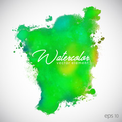 Watercolor Green Vector Element For Text Background