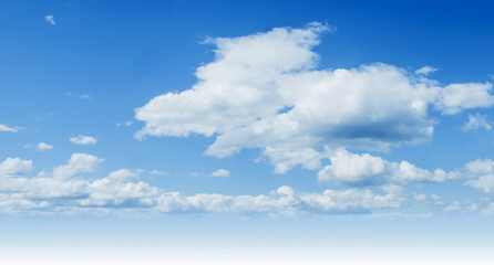 Sunny blue sky with clouds illustration