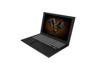 Laptop on a white background, 3d render