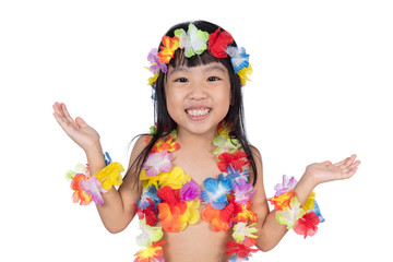 Asian Chinese little girl in hawaiian costume © Tan Kian Khoon
