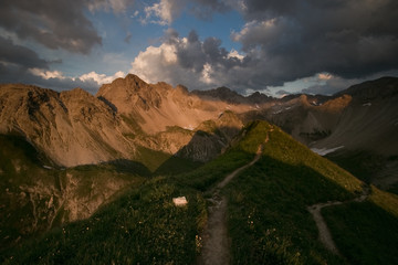 Dramatic sunset over mountains