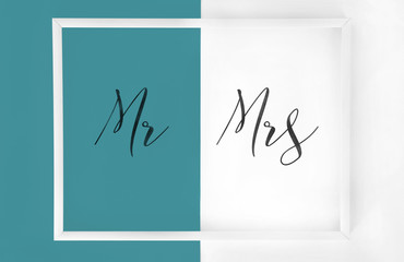 Framed "Mr and Mrs" minimalistic poster