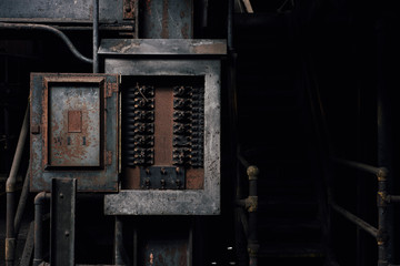 Fototapeta na wymiar Abandoned Grimy Control Panel in Coal Processing Plant - Pennsylvania