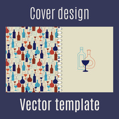 Cover design with silhouette bar drinks