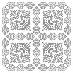 Elegant vector ornament in classic style. Abstract traditional pattern with oriental elements. Classic vintage pattern