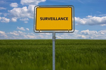 SURVEILLANCE - FREEDOM - image with words associated with the topic DATA PROTECTION, word cloud,...
