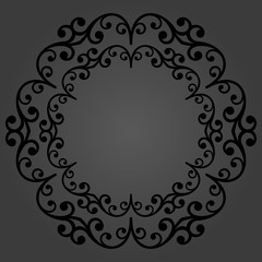 Elegant vector round dark ornament in classic style. Abstract traditional pattern with oriental elements. Classic vintage pattern