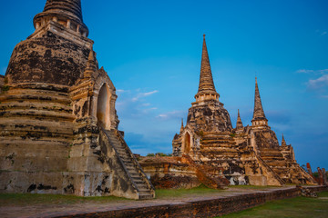 Fototapeta premium Wat Phra Si Sanphet temple in Ayutthaya Historical Park, a UNESCO world heritage site, Thailand