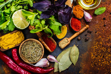 Selection of herbs and spices
