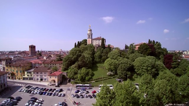 Udine, 4K, Włochy, Italia, Dron, Z powietrza