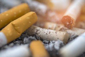 Close up Stub out the smoke 