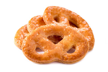 sugar puff pastry isolated on white background
