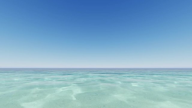 Tropical ocean clear sky 3D render