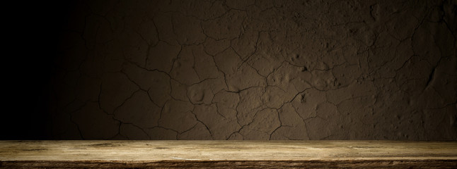 background of barrel and worn old table of wood