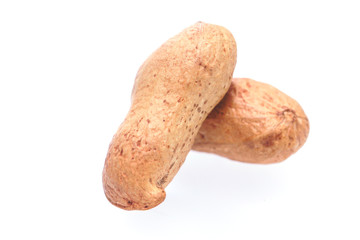 Stock Photo - Three Peanuts Isolated on White Background