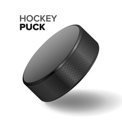 Hockey Ice Puck Vector Illustration. Isolated On White Background.
