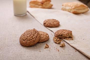 Oatmeal cookies close-up