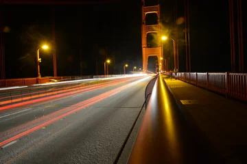 Photo sur Plexiglas Pont du Golden Gate Golden Gate Bridge at night, San Francisco