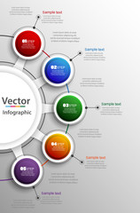 Abstract infographics number options  template with 5 steps. Can be  used for workflow layout, diagram, business step options, banner, web design. Vector eps 10