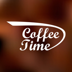 Great logo with the inscription of coffee time