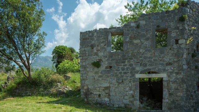 the partly abandoned town of Stari Bar in montenegro, which lies in ruins and is visited by tourists