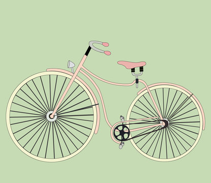 Bicycle retro illustration isolated on background.