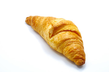 Croissant isolated on white background, tasty breakfast food