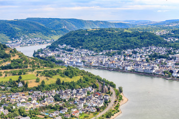 Fototapeta na wymiar famous popular Wine Village of Boppard at Rhine River,middle Rhine Valley