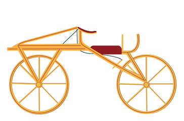 Fototapeta premium Old retro bicycle vector illustration isolated
