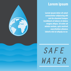 safe / save water concept with text space for your slogan / tagline, vector illustration