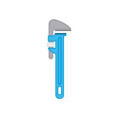 white background with color silhouette of pipe wrench vector illustration