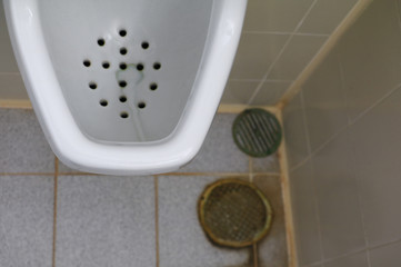 male urine white close up in office