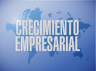 Business Growth world map sign in Spanish.