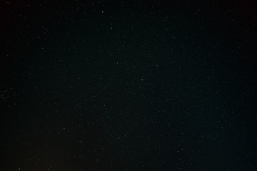 Black Dark Night Starry Sky Background. Night View Of Natural Glowing Stars.