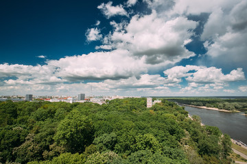 Gomel Belarus. Top View Of Rumyantsevs, Paskeviches Palace And Park
