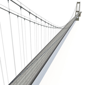Great Belt Fixed Link Bridge on white. 3D illustration