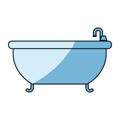 blue shading silhouette of bathtub icon vector illustration